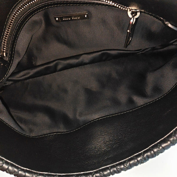 Quilted Lambskin Shoulder Bag Black