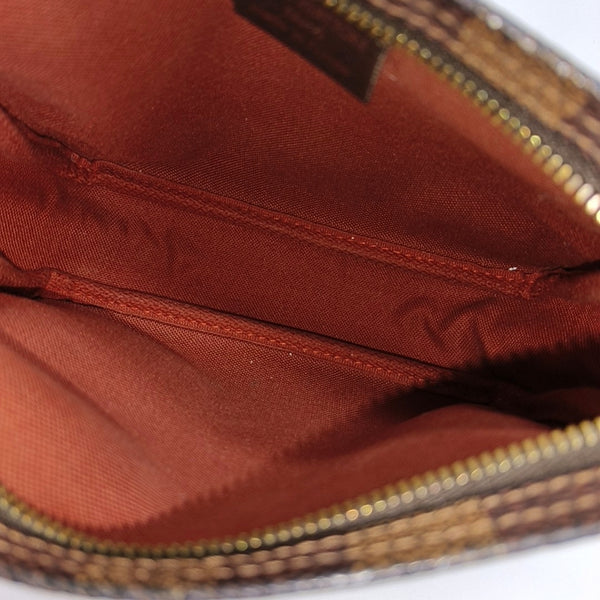 TROUSSE MAKE UP Damier Ebene Coated Canvas Brown
