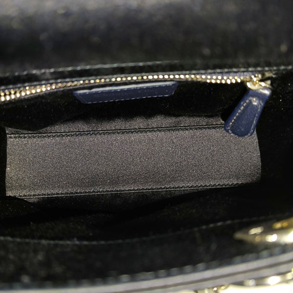 Lady Dior Mini Silk Satin Blue