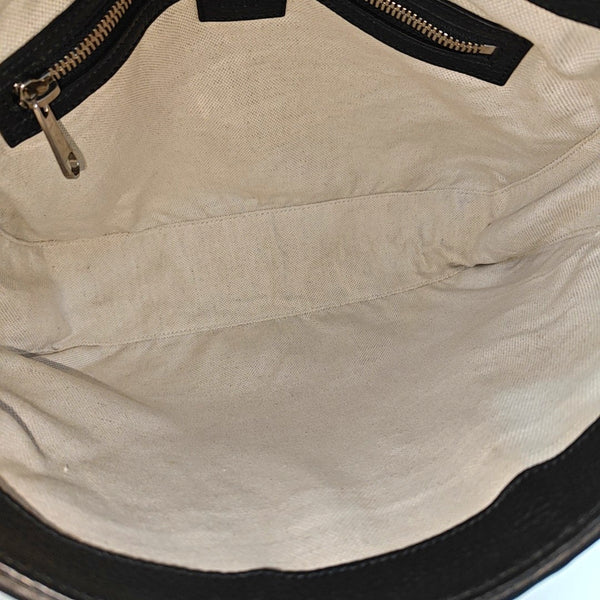 Monogram Calfskin Shoulder Bag Medium Black
