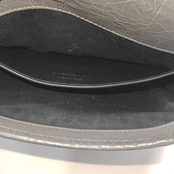NIKI Small Chevron Calfskin Gray
