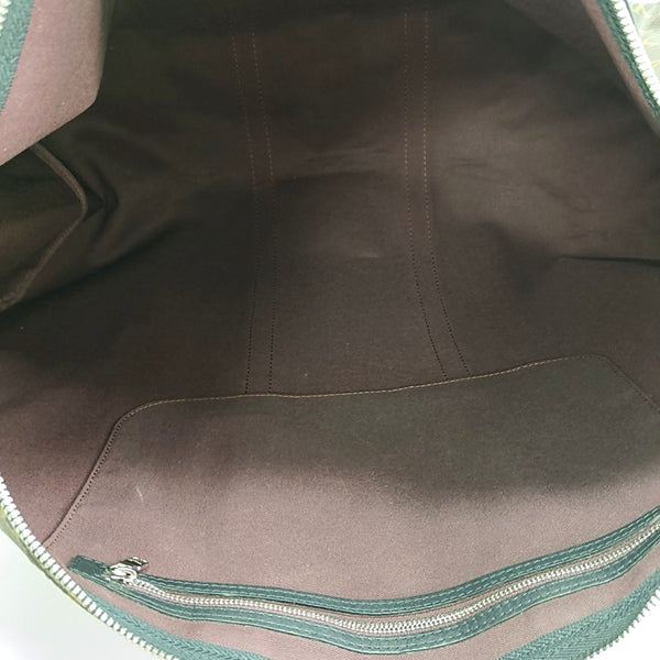 KEEPALL 55 Monogram Coated Canvas Brown