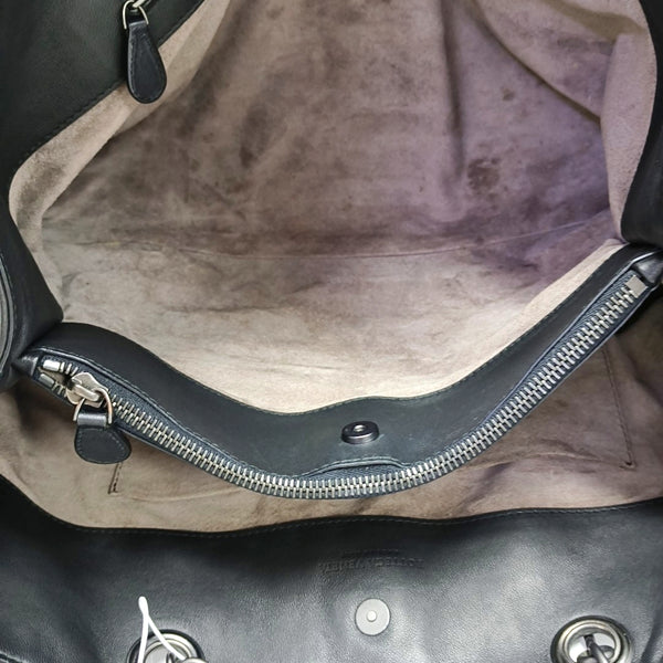 Lambskin Top Handle Bag Black