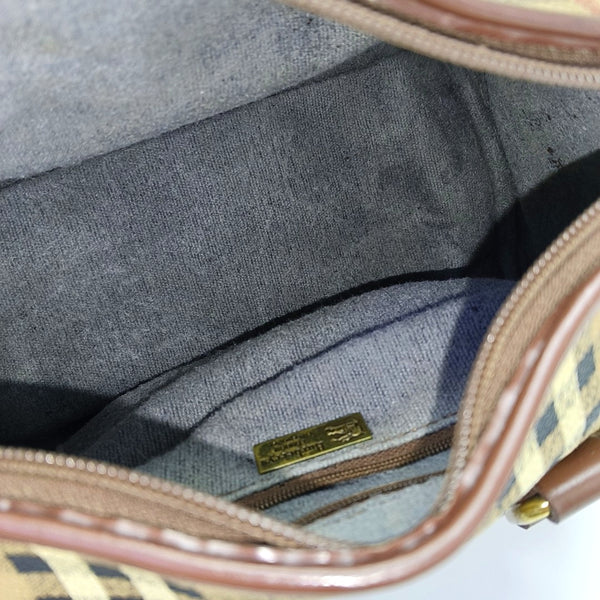 Coated Canvas Top Handle Bag Beige