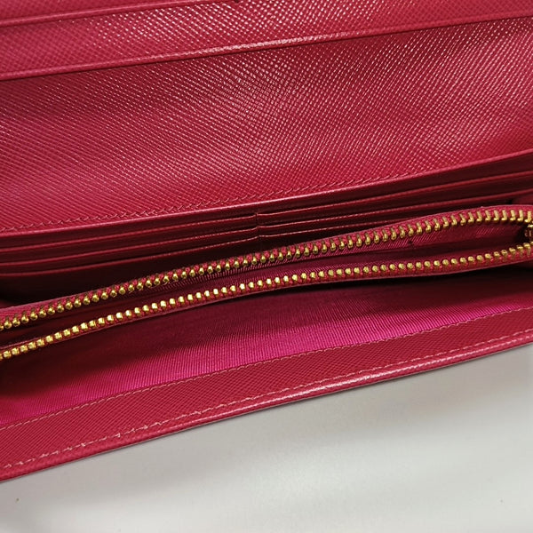 Fiocco Bow Saffiano Calfskin Red Wallet