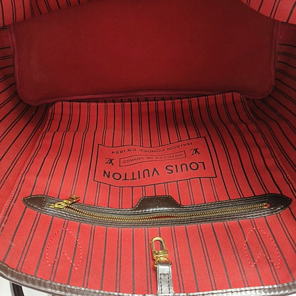 NEVERFULL GM Damier Ebene Coated Canvas Brown