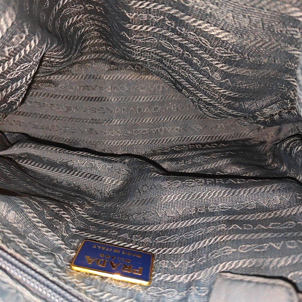 Quilted Nylon Shoulder Bag Blue