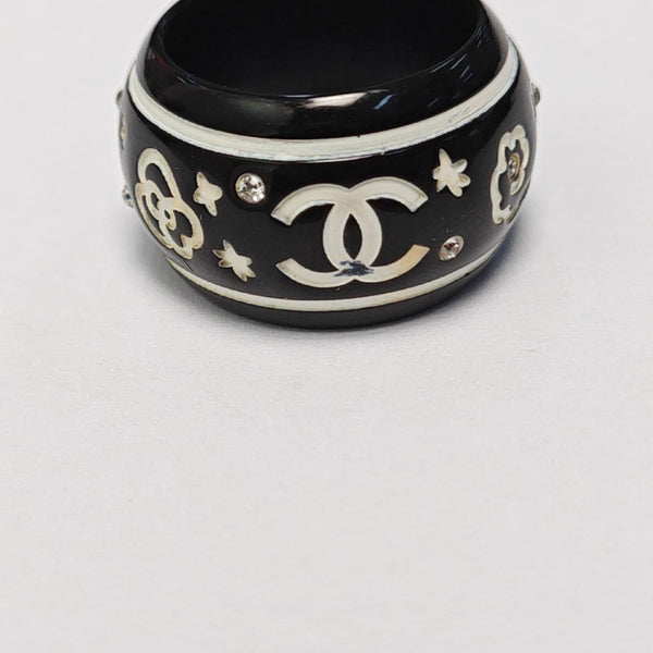 Synthetic Crystal Black Ring EU 53