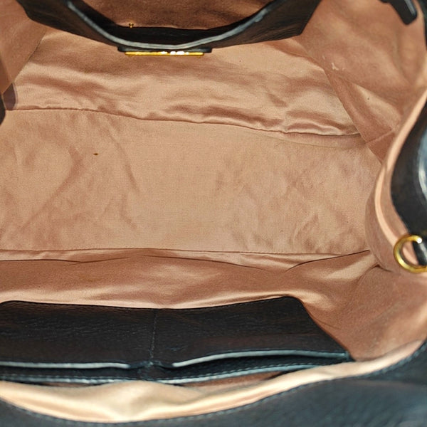 Calfskin Top Handle Bag Black