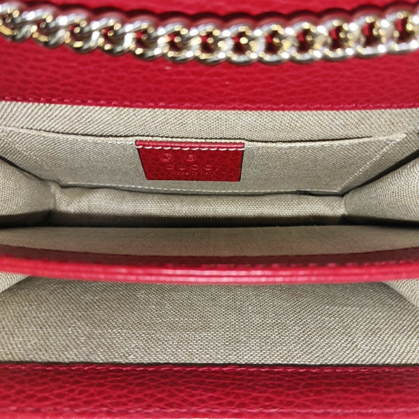 Interlocking G Small Calfskin Red