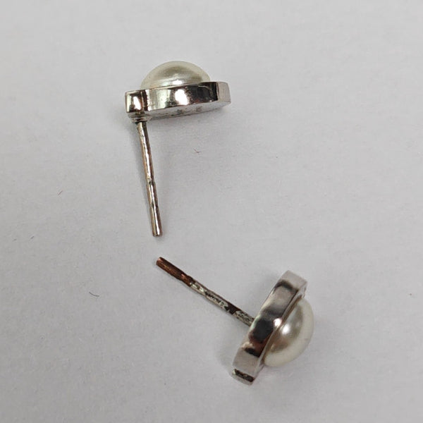 Metal White Stud Earrings