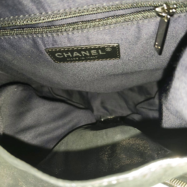 Quilted Calfskin Backpack Gray