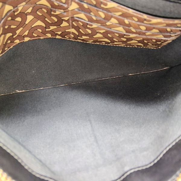 Coated Canvas Clutch Brown