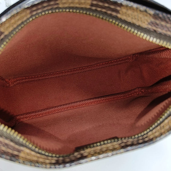 TROUSSE MAKE UP Damier Ebene Coated Canvas Brown