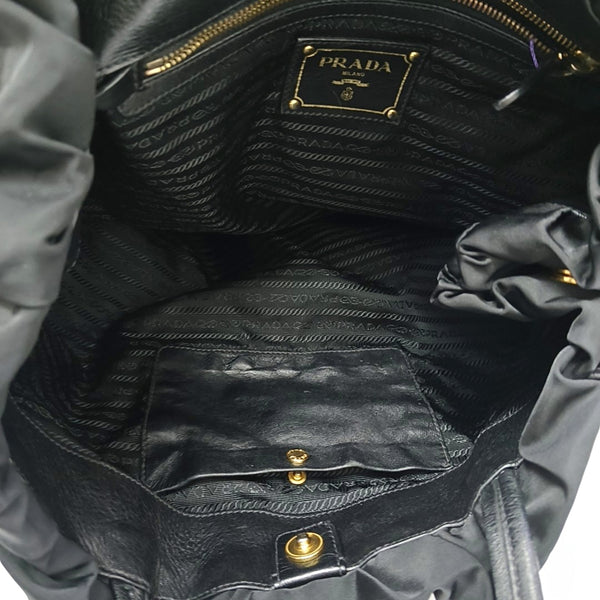 Nylon Top Handle Bag Black