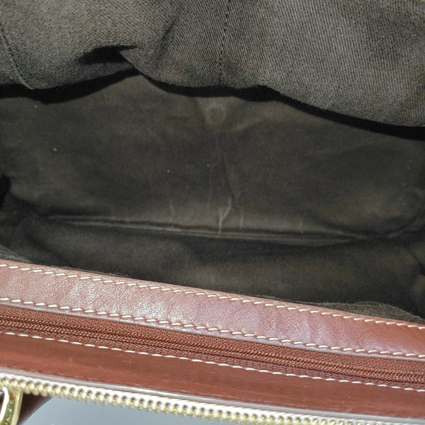Nylon Top Handle Bag Beige