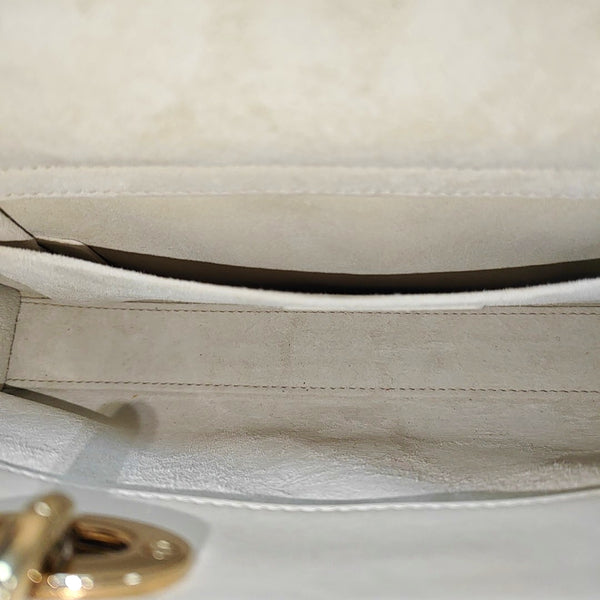 Lady D-Joy Medium Cannage Lambskin White