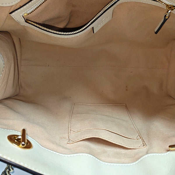 Padlock Medium Monogram Coated Canvas Beige