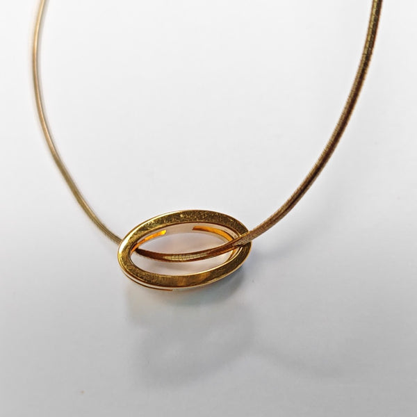 Pop H 925 Sterling Silver Gold Necklace