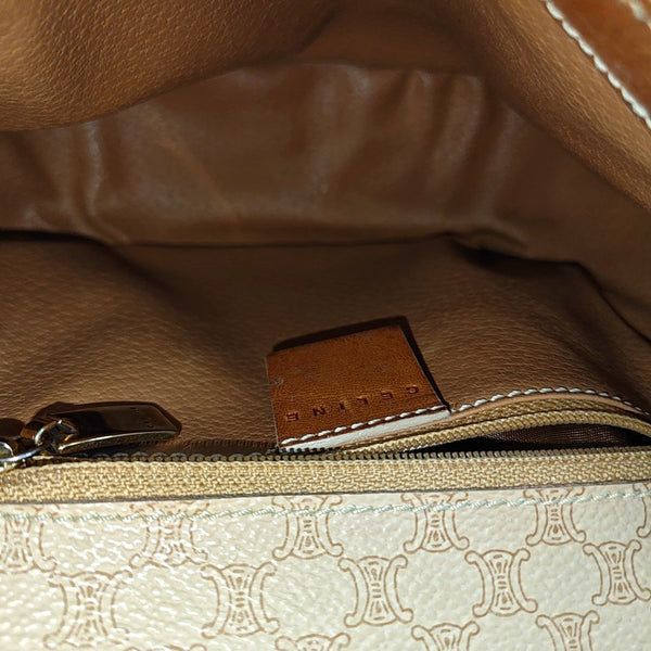 Coated Canvas Shoulder Bag Brown