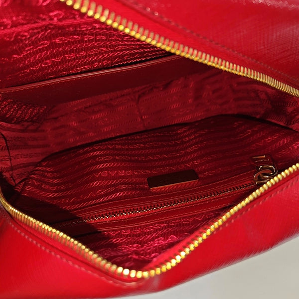 Patent Leather Shoulder Bag Red