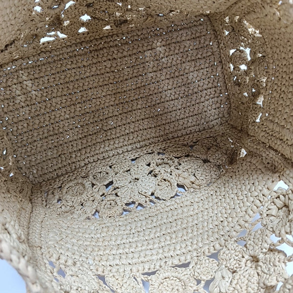 Book Tote Small Straw Beige