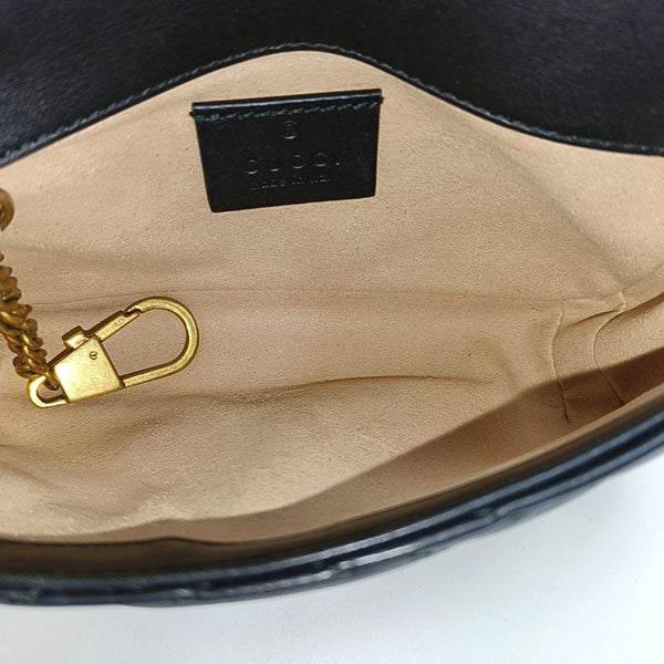 GG Marmont Mini Quilted Calfskin Black