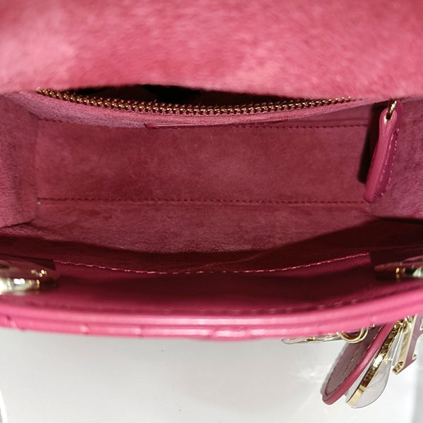 Lady Dior Mini Cannage Lambskin Red
