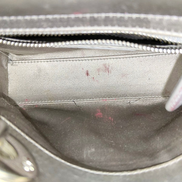 Authenticated pre-owned Lady Dior Mini Cannage Silk Satin Gray - Tote Bag at Looply