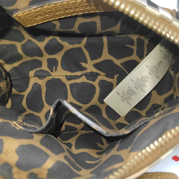 Coated Canvas Shoulder Bag Brown