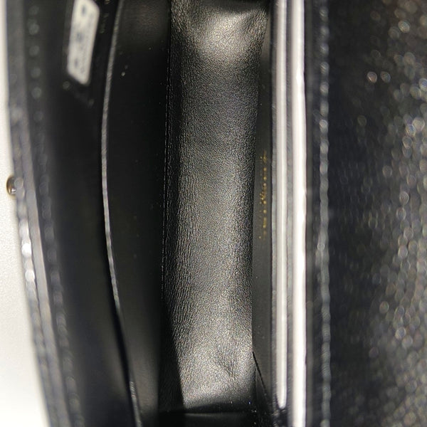 Quilted Grained Calfskin Shoulder Bag Black
