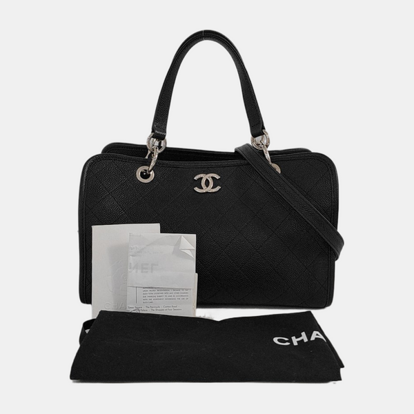 Quilted Grained Calfskin Black