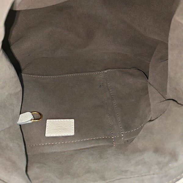 Monogram Calfskin Shoulder Bag White