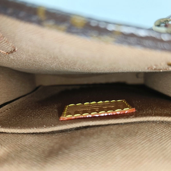SAC PLAT Mini Monogram Coated Canvas Brown