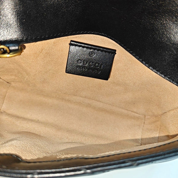 GG Marmont Mini Quilted Calfskin Black