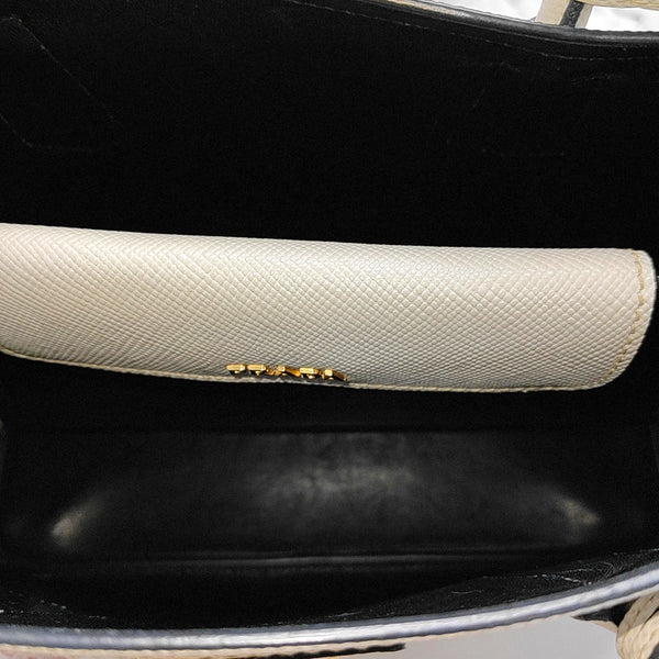 Double Medium Saffiano Calfskin White