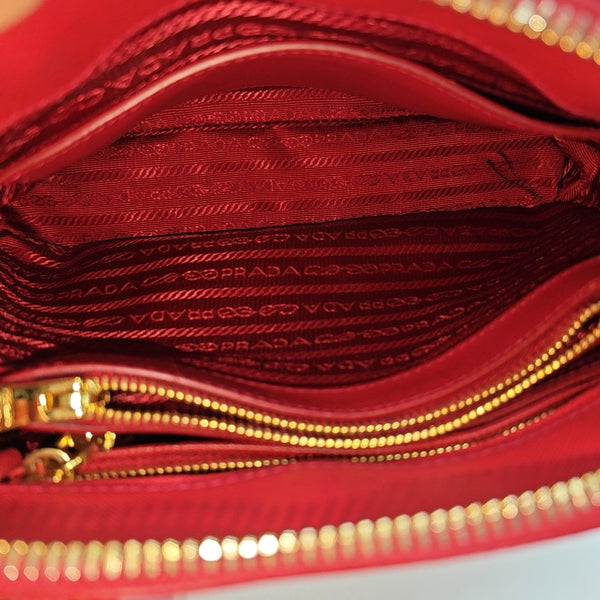 Promenade Small Saffiano Calfskin Red