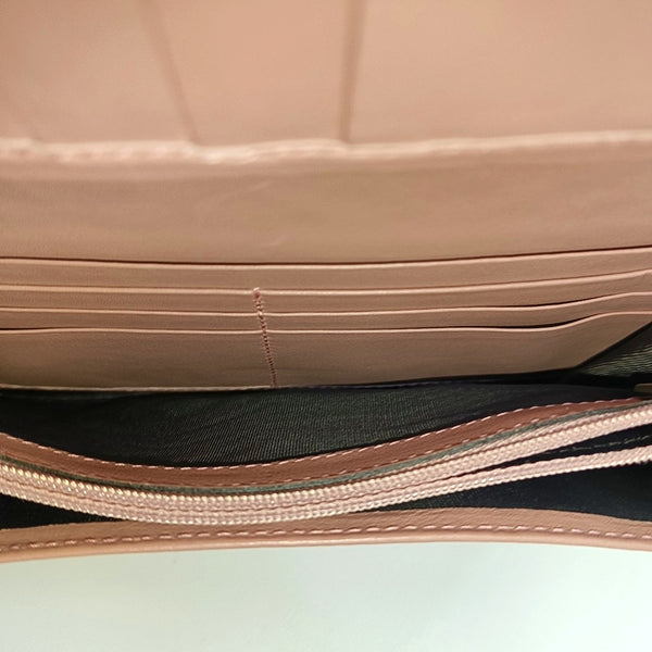 Microguccissima Monogram Calfskin Pink Wallet