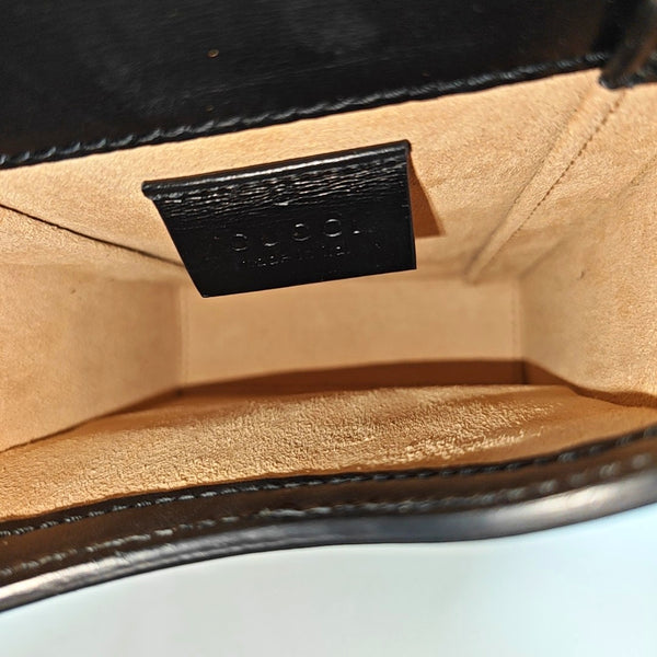 Minibolsa Horsebit 1955 de piel de becerro negra