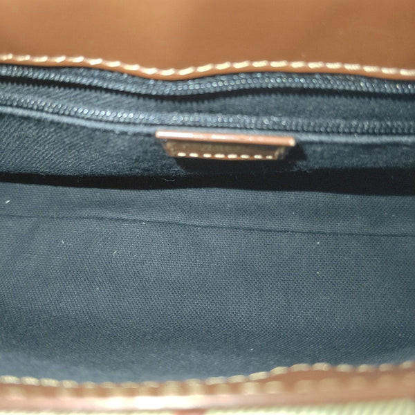 Coated Canvas Top Handle Bag Brown