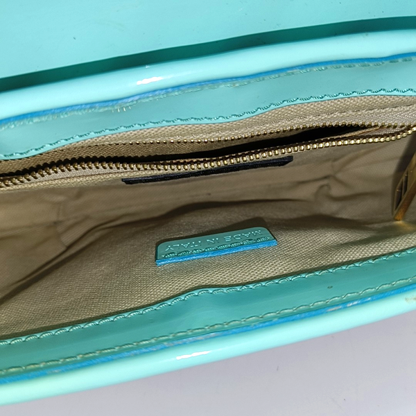 Henley Quilted Calfskin Blue