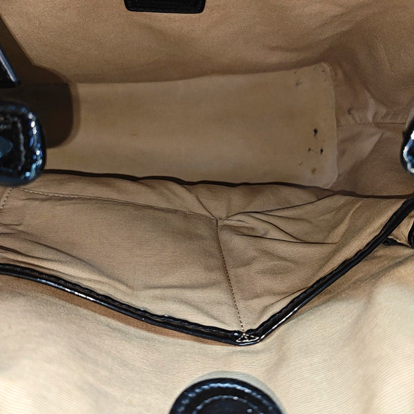 Coated Canvas Top Handle Bag Beige