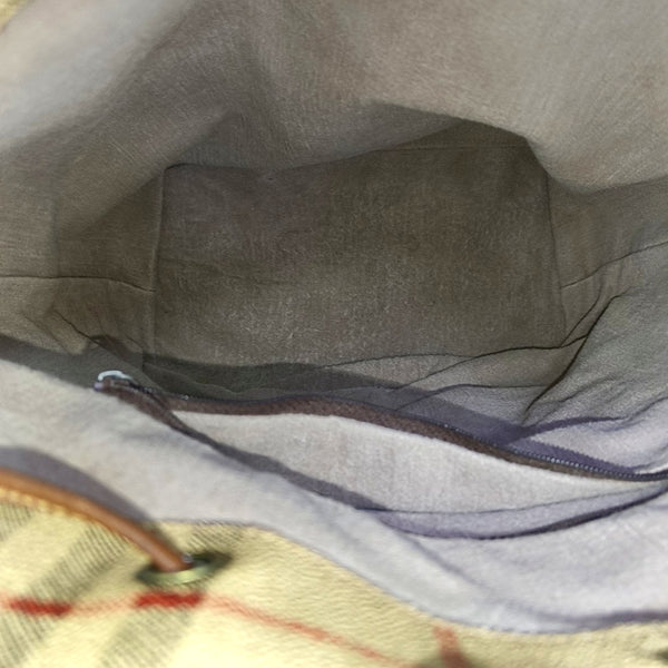 Coated Canvas Bucket Bag Beige