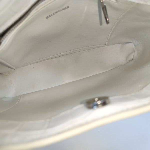Calfskin Shoulder Bag Small White