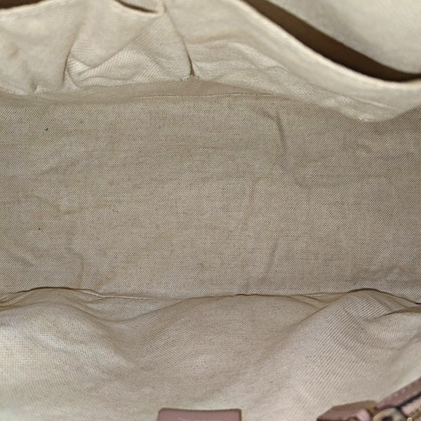 Monogram Patent Leather Shoulder Bag Beige