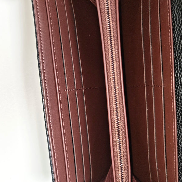 Quilted Grained Calfskin Wallet Black