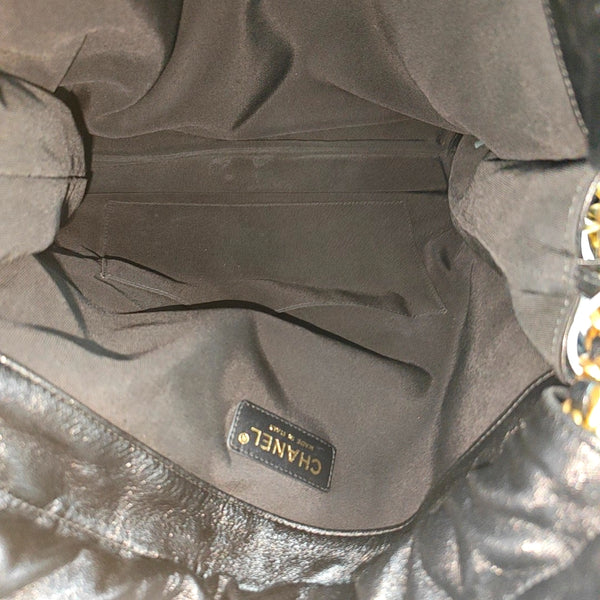 Quilted Lambskin Shoulder Bag Black