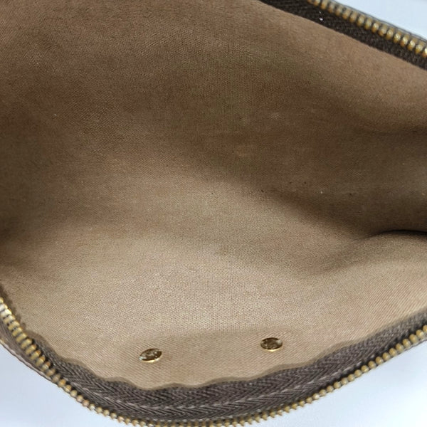 Pochette Eva Monogram Coated Canvas Brown