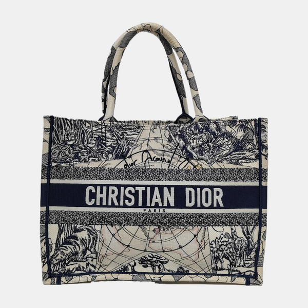 Authenticated pre-owned Book Tote Medium Canvas Blue - Tote Bag at Looply