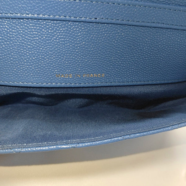 Quilted Grained Calfskin Blue